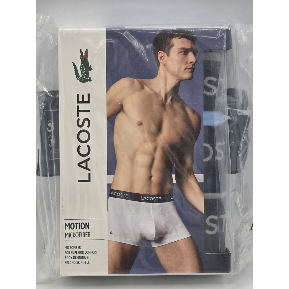 Lacoste Men's Boxer Briefs Size XS Microfiber Stretch 3 pack Blue Navy Black